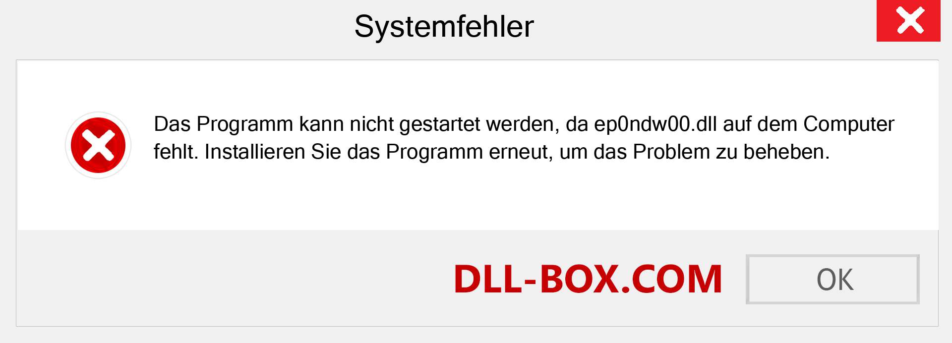 ep0ndw00.dll-Datei fehlt?. Download für Windows 7, 8, 10 - Fix ep0ndw00 dll Missing Error unter Windows, Fotos, Bildern